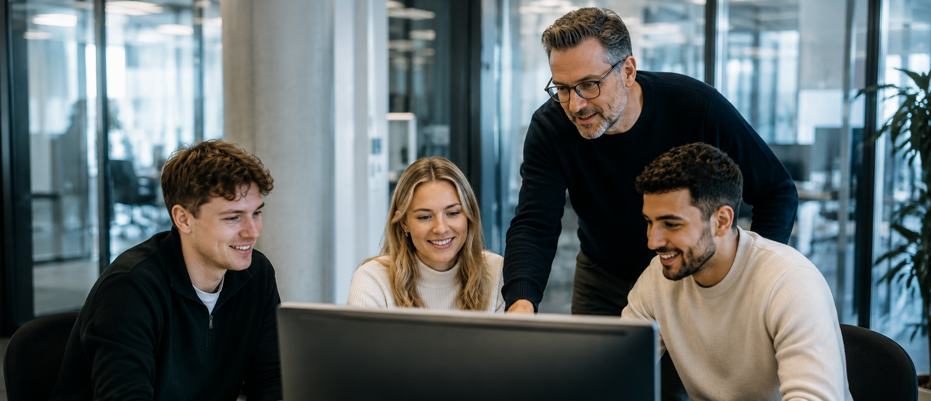 Team collaboration in modern office Mentoring, Qualifikation und Schulungen SPECTRUM AG